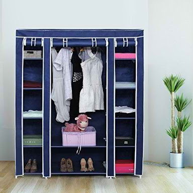 3 COLUMN WARDROBE (NAVY BLUE)