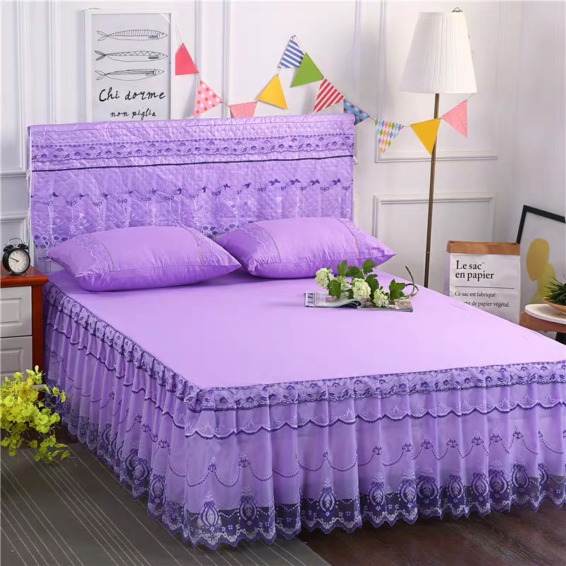 4*6 3PC BED SKIRT(PURPLE)