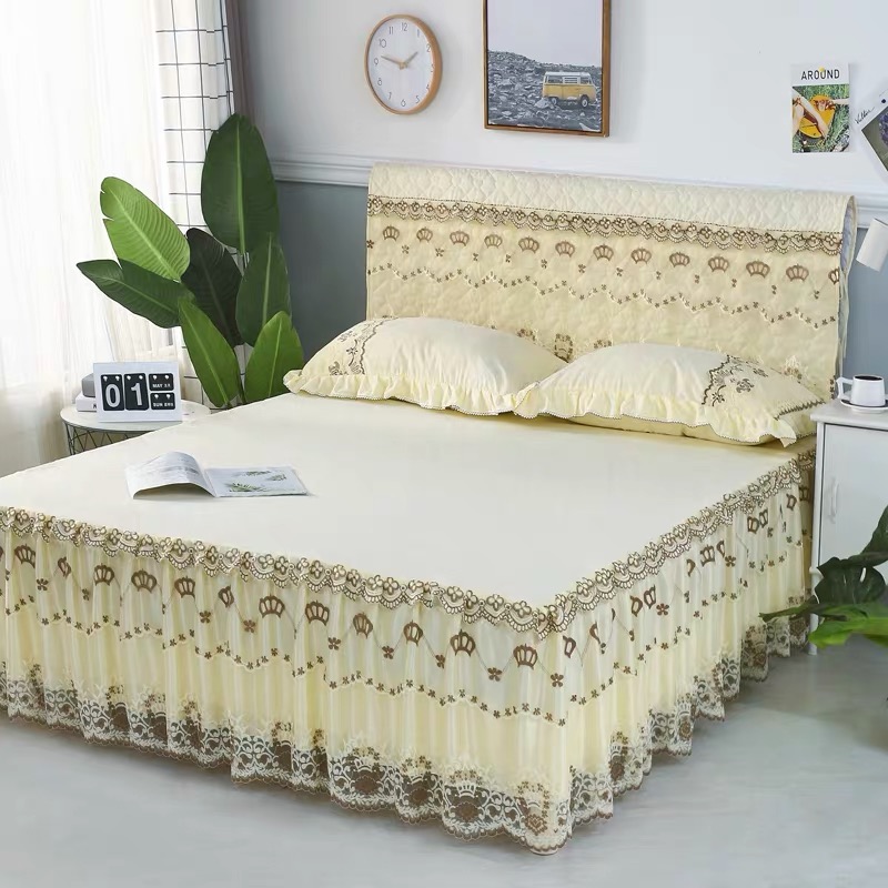 6*6 3PC BED SKIRT(CREAM)