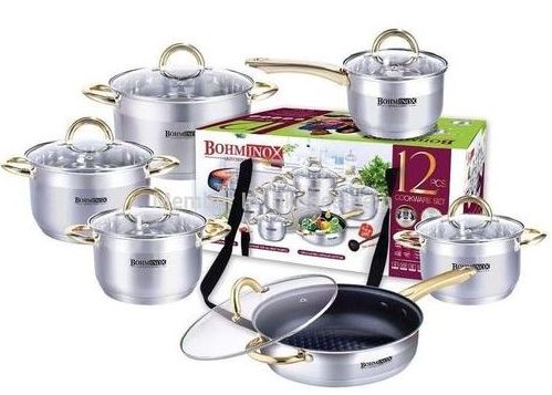 Bohminox 12pcs Heavy duty Cookware Set