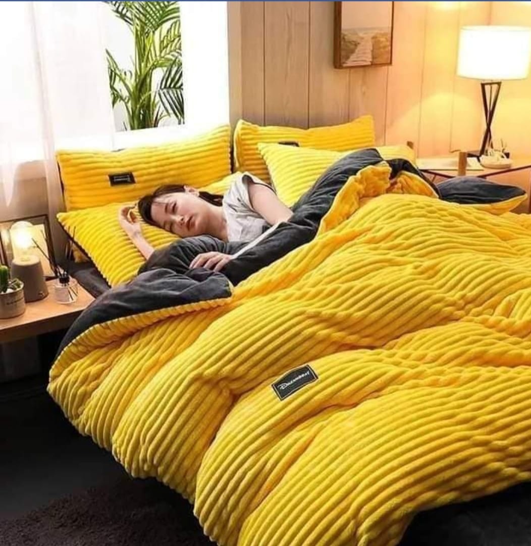 4Pc Crystal Velvet Fleece Duvet (5x6Yellow)