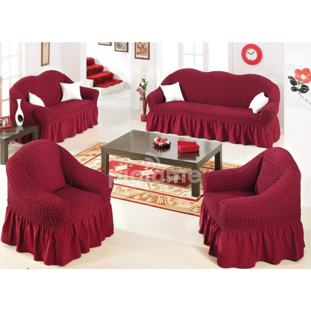 Turkish Sofa Covers(3+2+1+1)Maroon