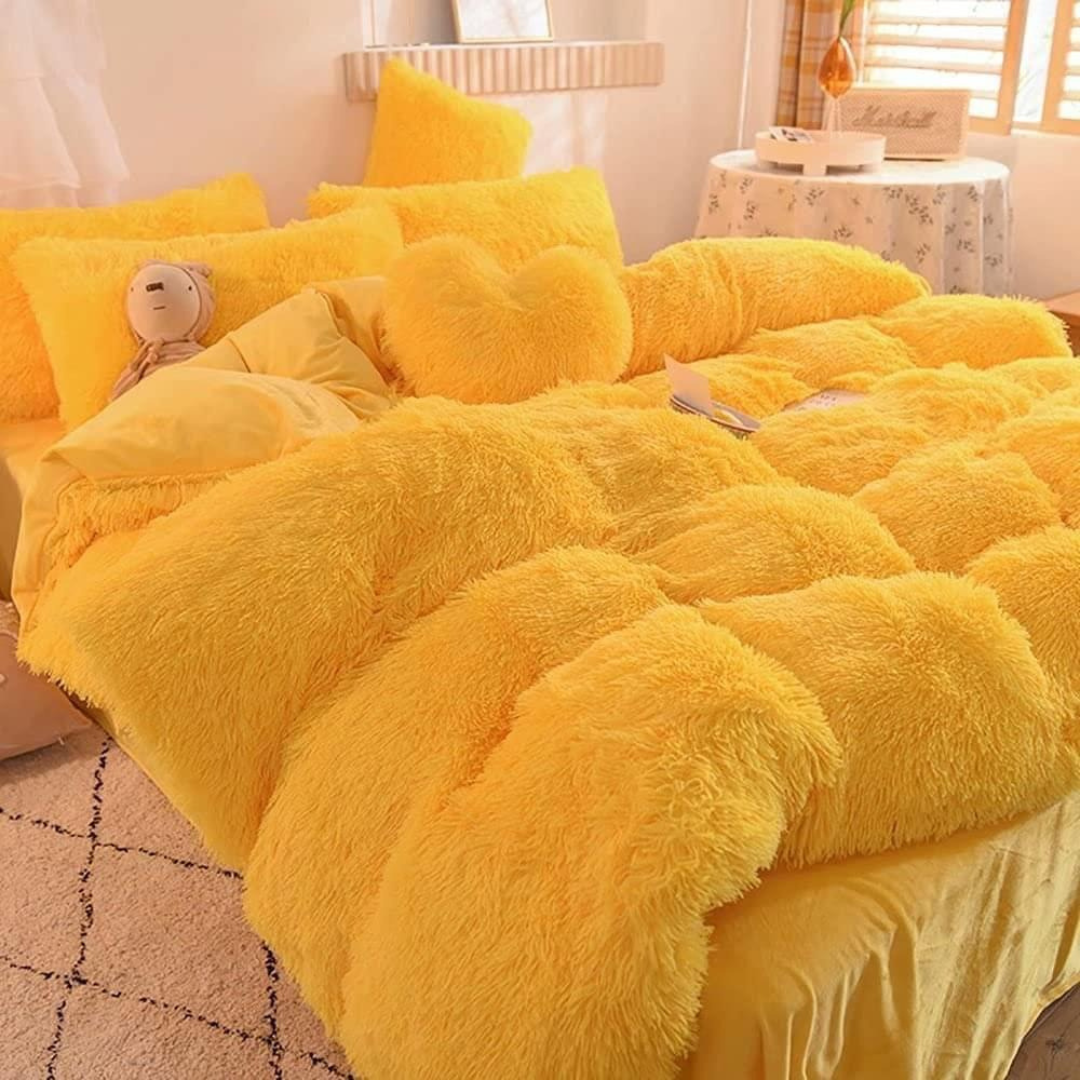 6Pc Fluffy Duvet (Yellow)