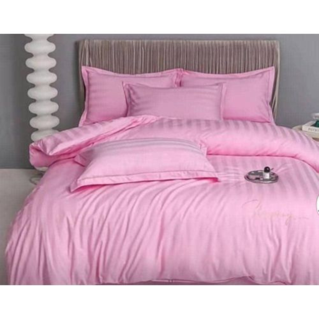 4 Pc Striped Binded Duvet (7x8 Pink)  